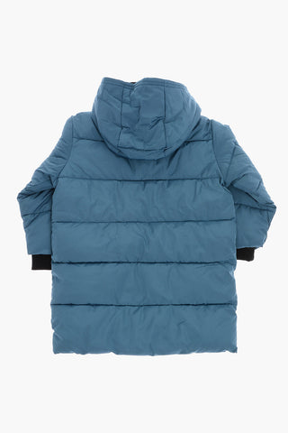 Padded Hooded Jacket with Contrasting Details