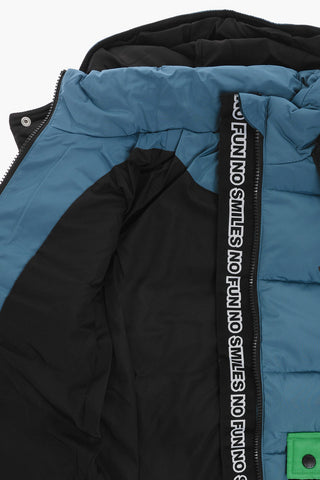Padded Hooded Jacket with Contrasting Details