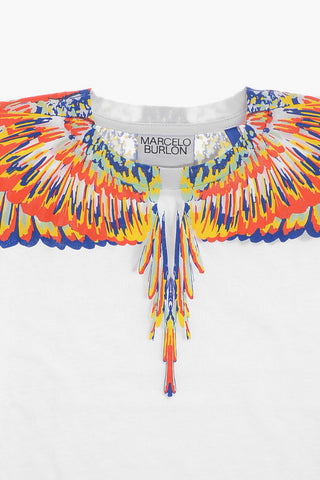 Solid Color Crew-neck T-Shirt with Contrasting Print