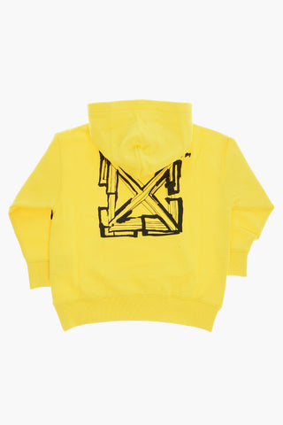 Brushed Cotton Hoodie with Contrasting Print