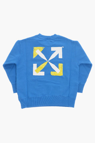 Brushed Cotton Crew-neck Sweatshirt with Printed Logo