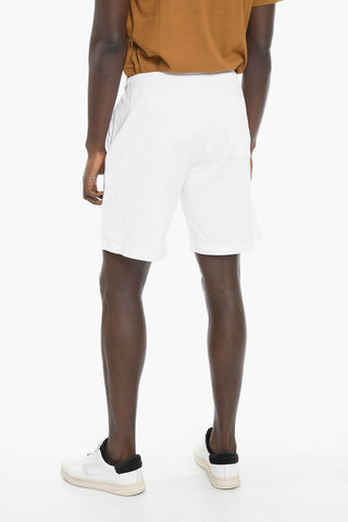 Shorts in Tinta Unita con Logo Stampato