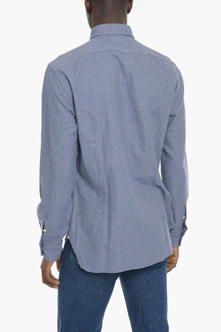 Camicia in Caldo Cotone con Motivo Pied De Poule