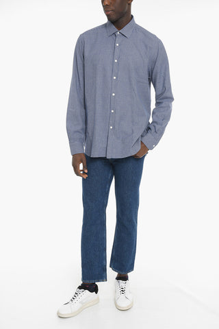 Camicia in Caldo Cotone con Motivo Pied De Poule