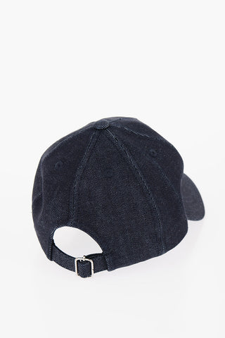 Capppello da Baseball EDEN In Denim con Logo in Velour