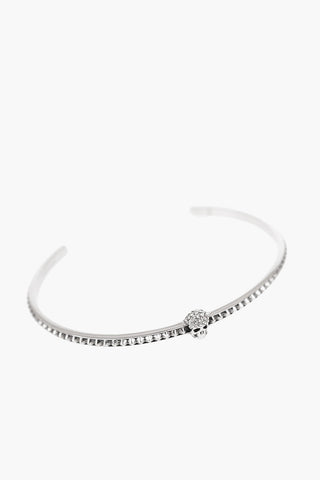 Brass PAVE Bracelet with Skull Embellished with Rhinestones