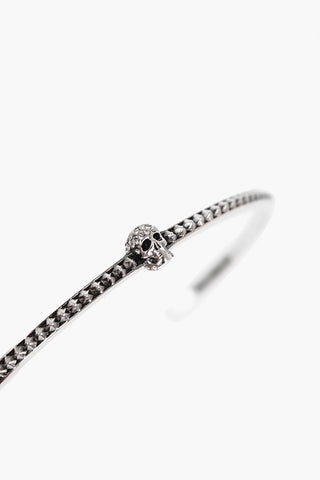 Brass PAVE Bracelet with Skull Embellished with Rhinestones