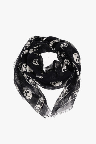 Foulard con Stampa Teschi All-Over