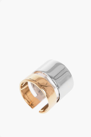 Two-Tone Metal Ring with Cut-Out Detail