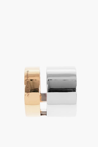 Two-Tone Metal Ring with Cut-Out Detail