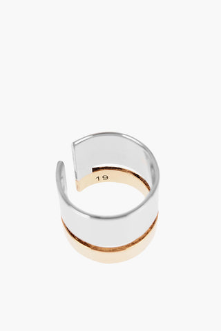 Two-Tone Metal Ring with Cut-Out Detail