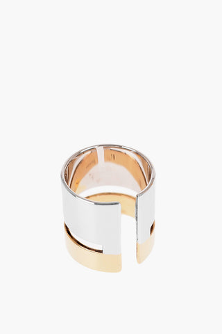 Two-Tone Metal Ring with Cut-Out Detail