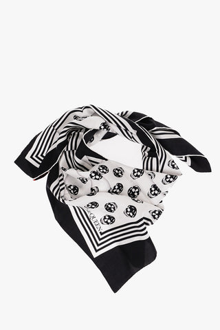 Silk Foulard with All-Over Skulls
