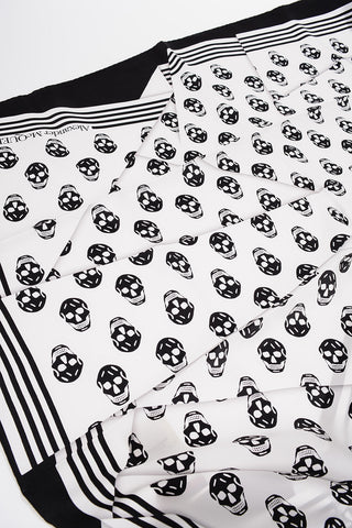 Silk Foulard with All-Over Skulls