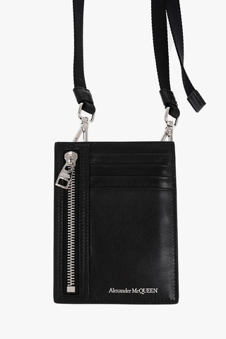 Leather Card Holder with Removable Shoulder Strap