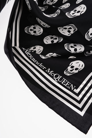 Silk Foulard with All-Over Skulls