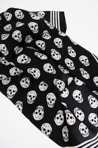 Silk Foulard with All-Over Skulls