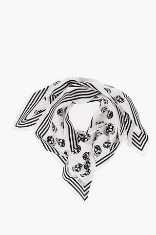 Foulard in Seta con Teschi Stampati