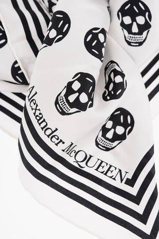 Silk Foulard with Printed Skulls