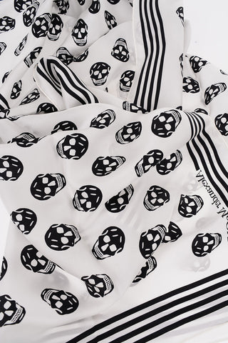 Silk Foulard with Printed Skulls