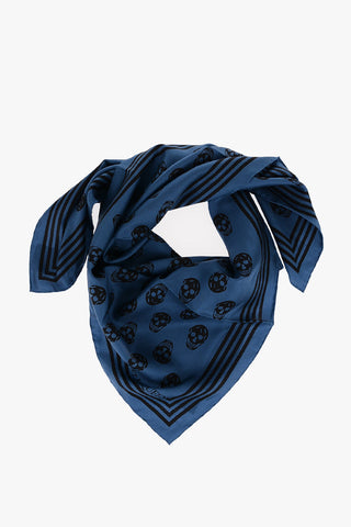 Silk Foulard with All-Over Skulls