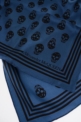 Silk Foulard with All-Over Skulls