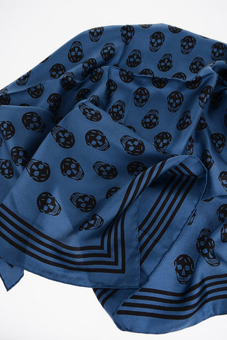 Silk Foulard with All-Over Skulls