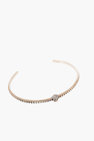 Embellished Rhinestones Brass PAVE SKULL Bracelet with Skull