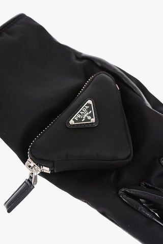 Leather and Nylon Glovers with Breast Pocket
