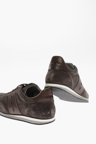 ID Rubber Sole Lace-up Suede Sneakers