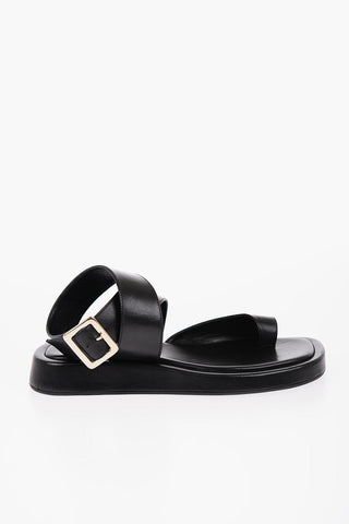 Leather ROSIE 4 Thong Sandals with Golden Buckle