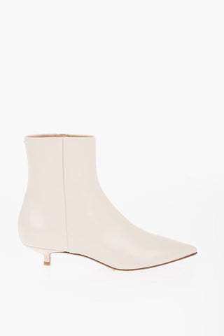 Leather INA Ankle Boots with Spool Heel 4cm