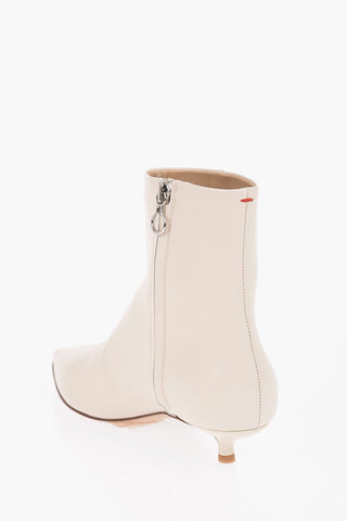 Leather INA Ankle Boots with Spool Heel 4cm