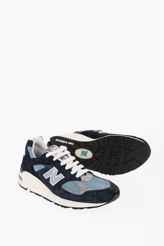 Suede and Mesh Low-Top Sneakers with Air Bubble Sole