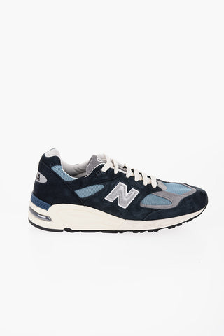 Suede and Mesh Low-Top Sneakers with Air Bubble Sole
