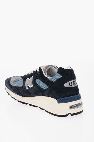 Suede and Mesh Low-Top Sneakers with Air Bubble Sole