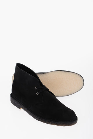Solid Color Suede Desert Boots with Crepe Sole