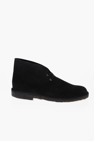 Solid Color Suede Desert Boots with Crepe Sole