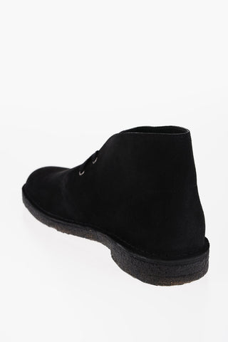 Solid Color Suede Desert Boots with Crepe Sole