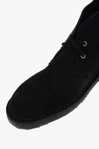 Solid Color Suede Desert Boots with Crepe Sole