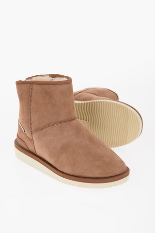 Suede Ankle Boots with Real Fur Inner