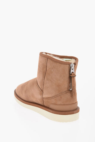 Suede Ankle Boots with Real Fur Inner