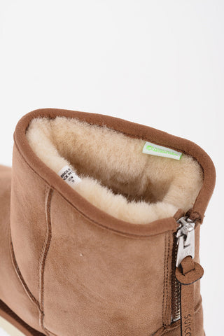 Suede Ankle Boots with Real Fur Inner