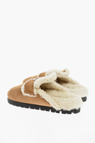 Mules in Suede con Fodera in Shearling