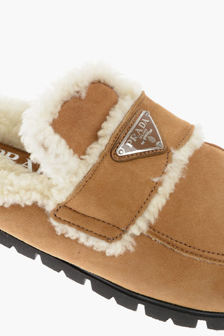 Mules in Suede con Fodera in Shearling