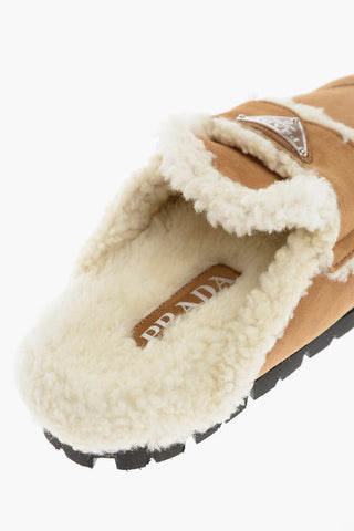 Mules in Suede con Fodera in Shearling