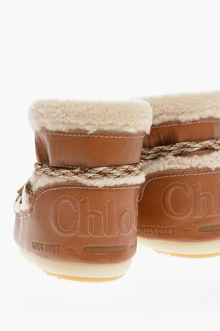 MOON BOOT Stivaletti da Neve in Shearling con Logo