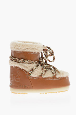 MOON BOOT Stivaletti da Neve in Shearling con Logo