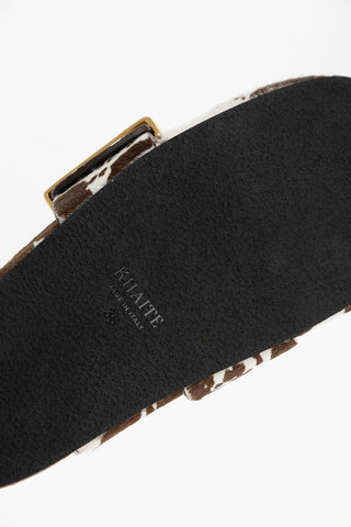 Animal Leather Print Mules with Buckle