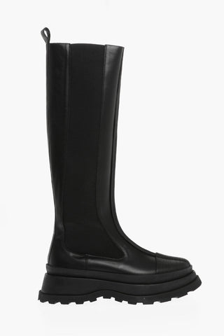 Knee-Lenght Leather Chelsea Boots